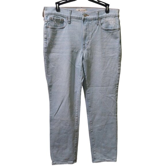 Madewell Denim - Madewell Womens Mid-Rise Perfect Vintage Jean W28 With Magic Pockets Light Wash